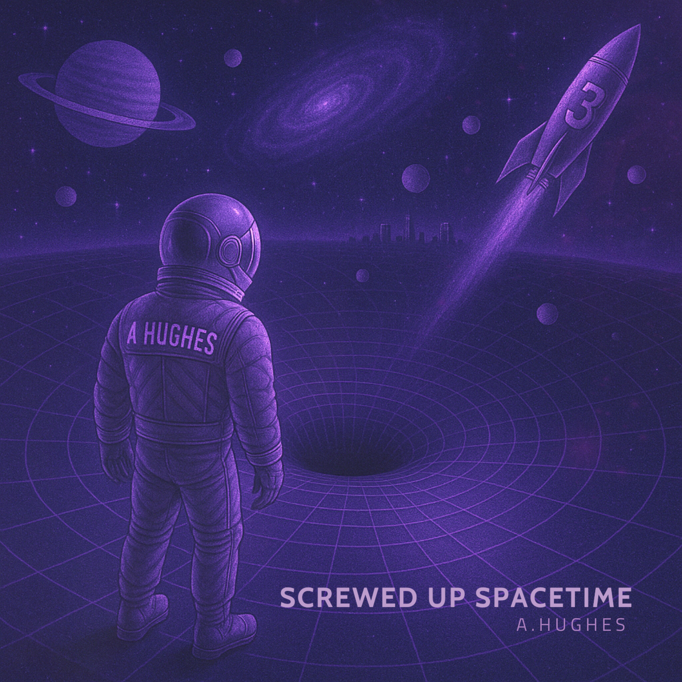 Screwed Up Spacetime by A.Hughes single cover artwork