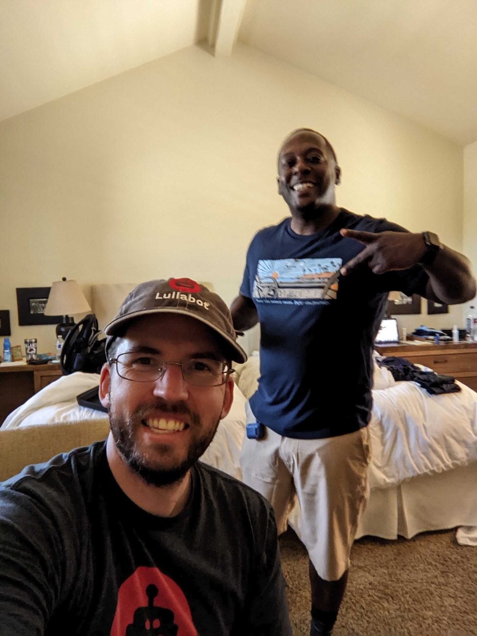 Owen Bush and Albert Hughes  in their room at Owners Camp 